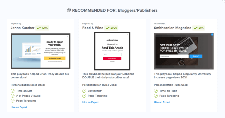 OptinMonster's Playbooks feature - OptinMonster OptinMonster's Playbooks feature