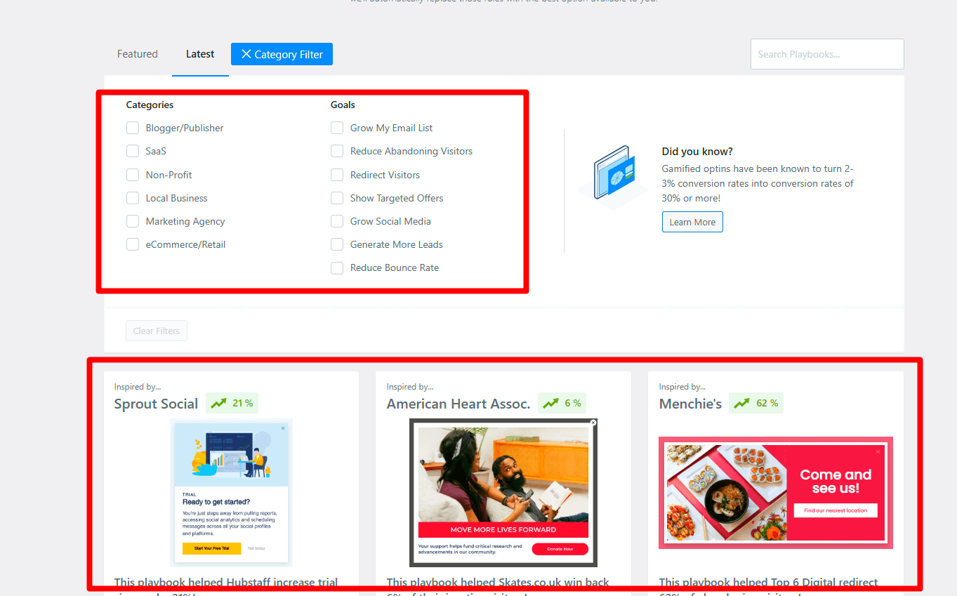 playbooks - OptinMonster playbooks