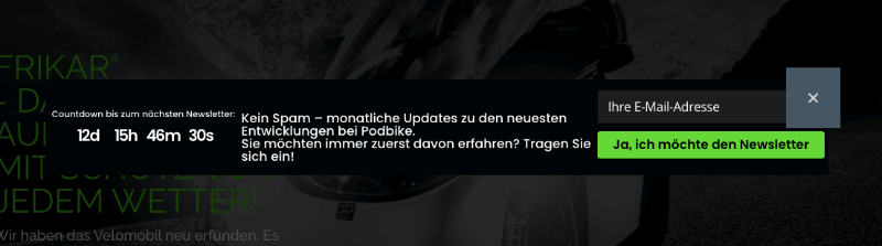 podbike floating bar popup - OptinMonster podbike floating bar popup