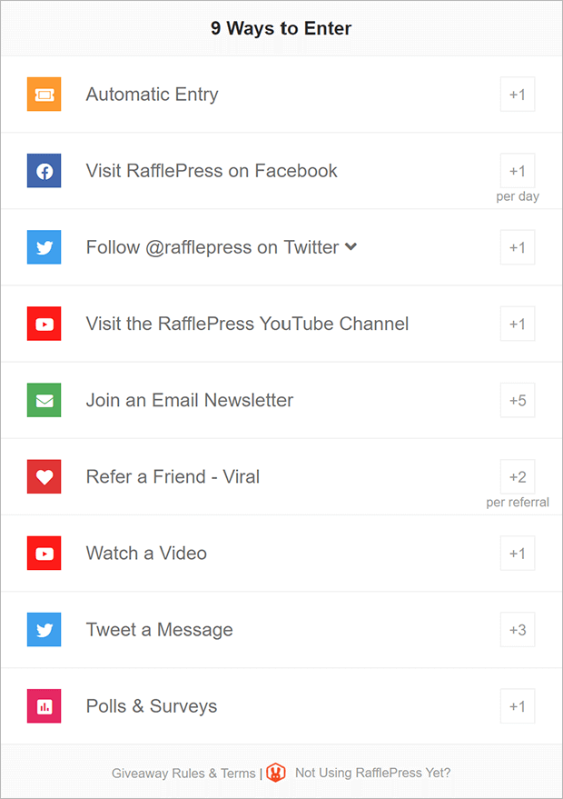 RafflePress-actions - OptinMonster RafflePress builder