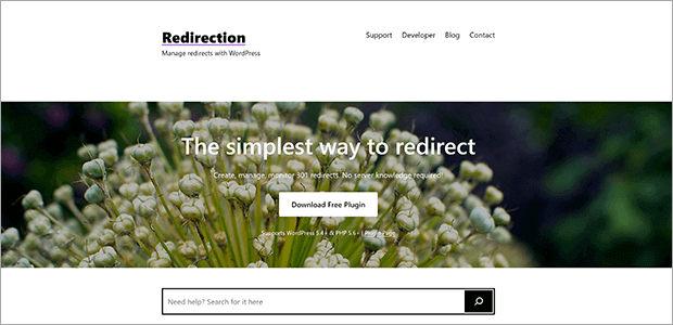 Redirection-homepage - OptinMonster Redirection plugin homepage