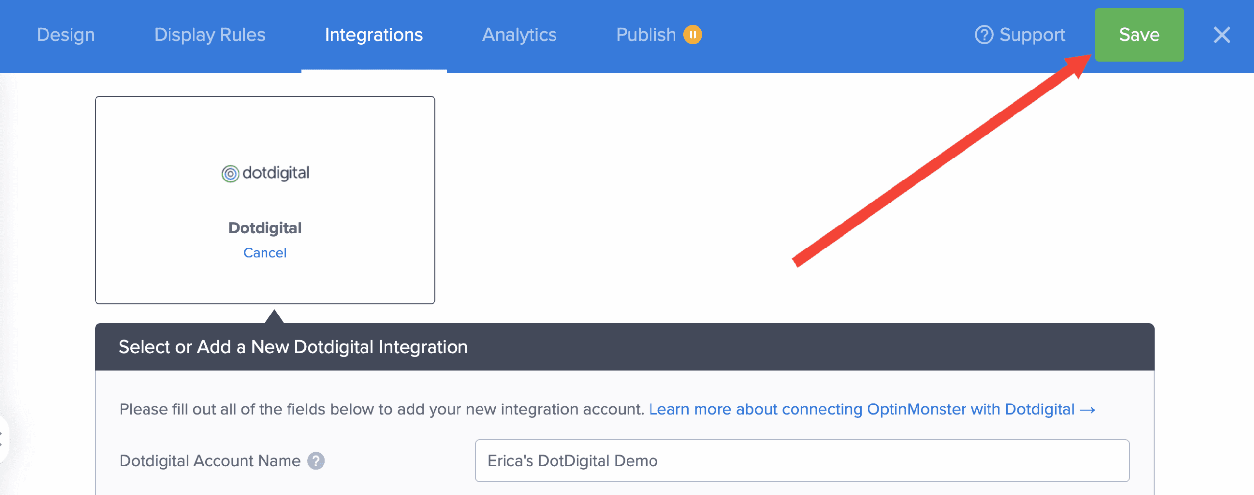 Number of pages viewed rule in OptinMonster. - OptinMonster save dotdigital integration - optinmonster