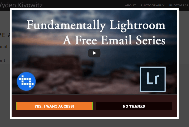 A lightroom optin displayed at exit helps capture abandoning visitors - OptinMonster A lightroom optin displayed at exit helps capture abandoning carts