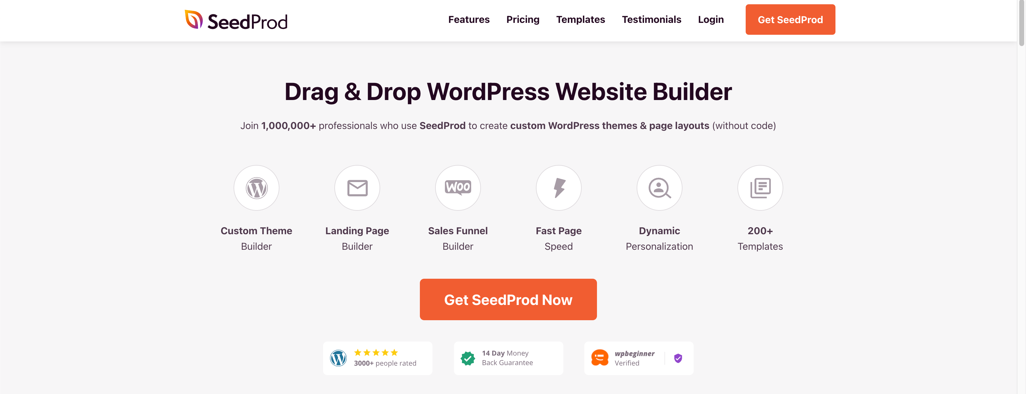 SeedProd WordPress Landing Page Plugin - OptinMonster SeedProd Home Page