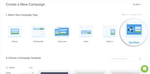 select gamified popup campaign type for optinmonster-min (1) - OptinMonster select gamified popup campaign type for optinmonster