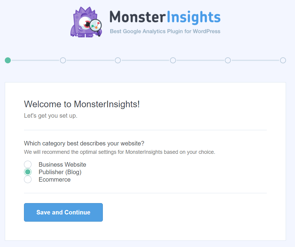 setup wizard - OptinMonster monsterinsights setup wizard