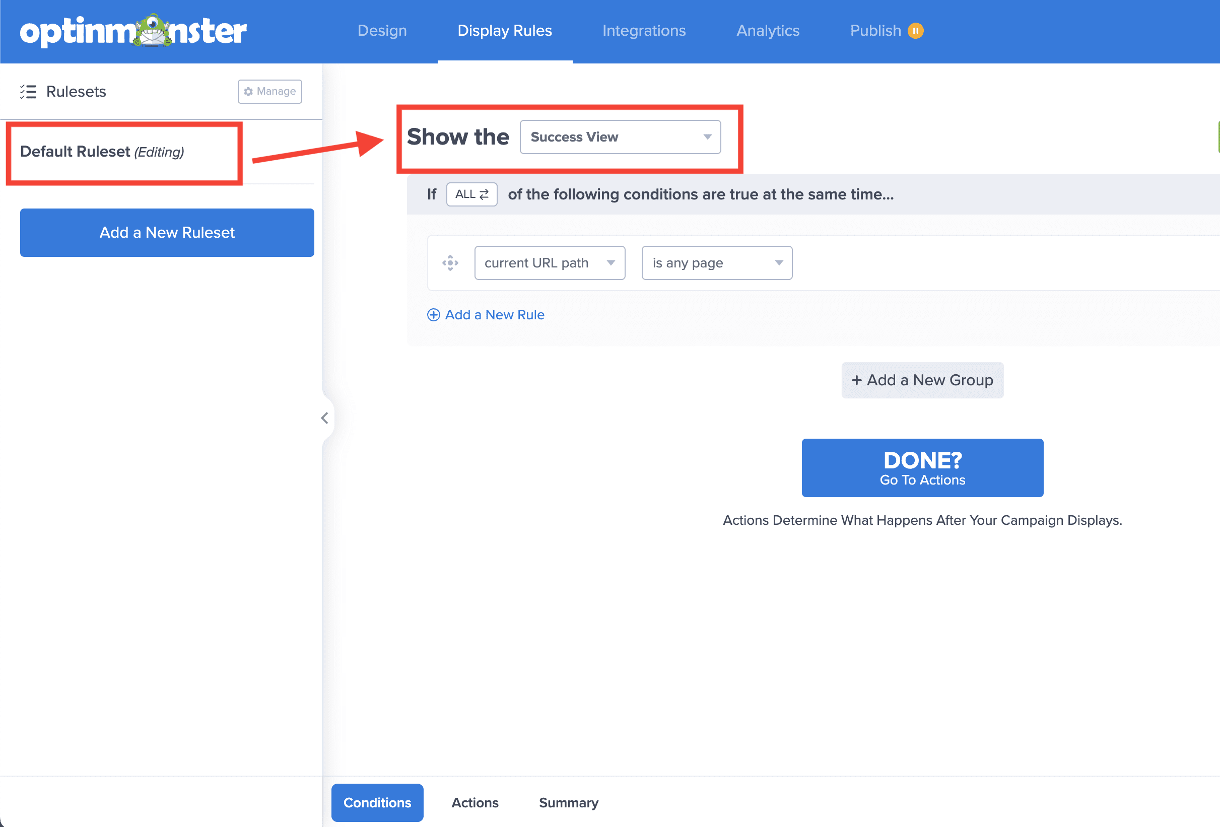 Success View - OptinMonster