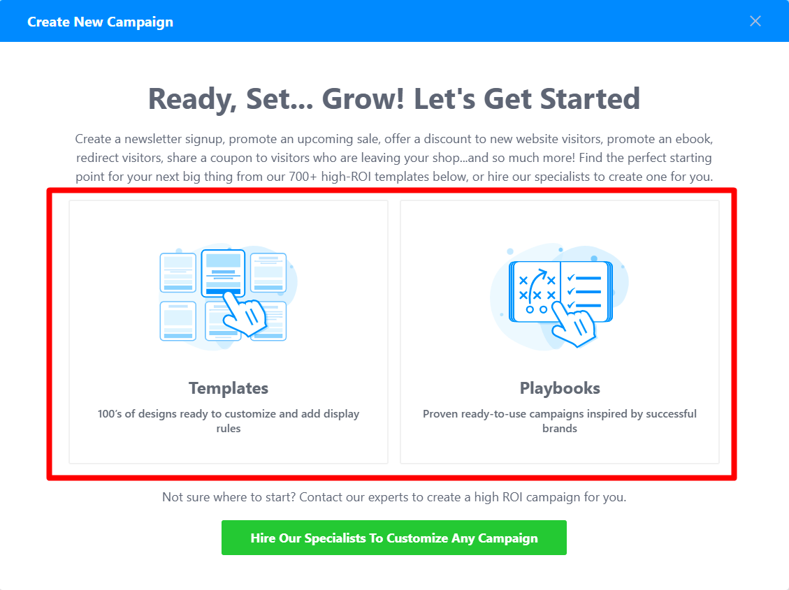 templatesOrPlaybooks - OptinMonster templates Or Playbooks