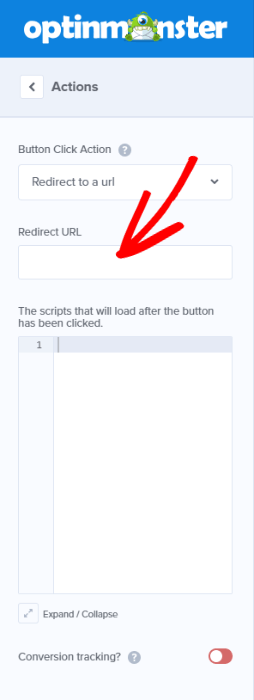 url_redirect - OptinMonster url redirect for thank you page