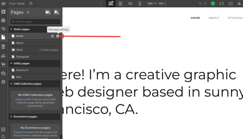 Webflow Page Settings - OptinMonster Webflow Page Settings