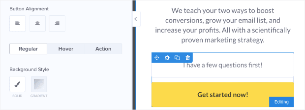 What the cursor looks like over the yes button with no hover-min - OptinMonster What the cursor looks like over the yes button with no hover min