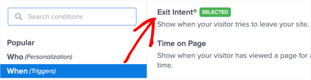 yes no_exit intent 1-min - OptinMonster Exit-intent rule in OptinMonster