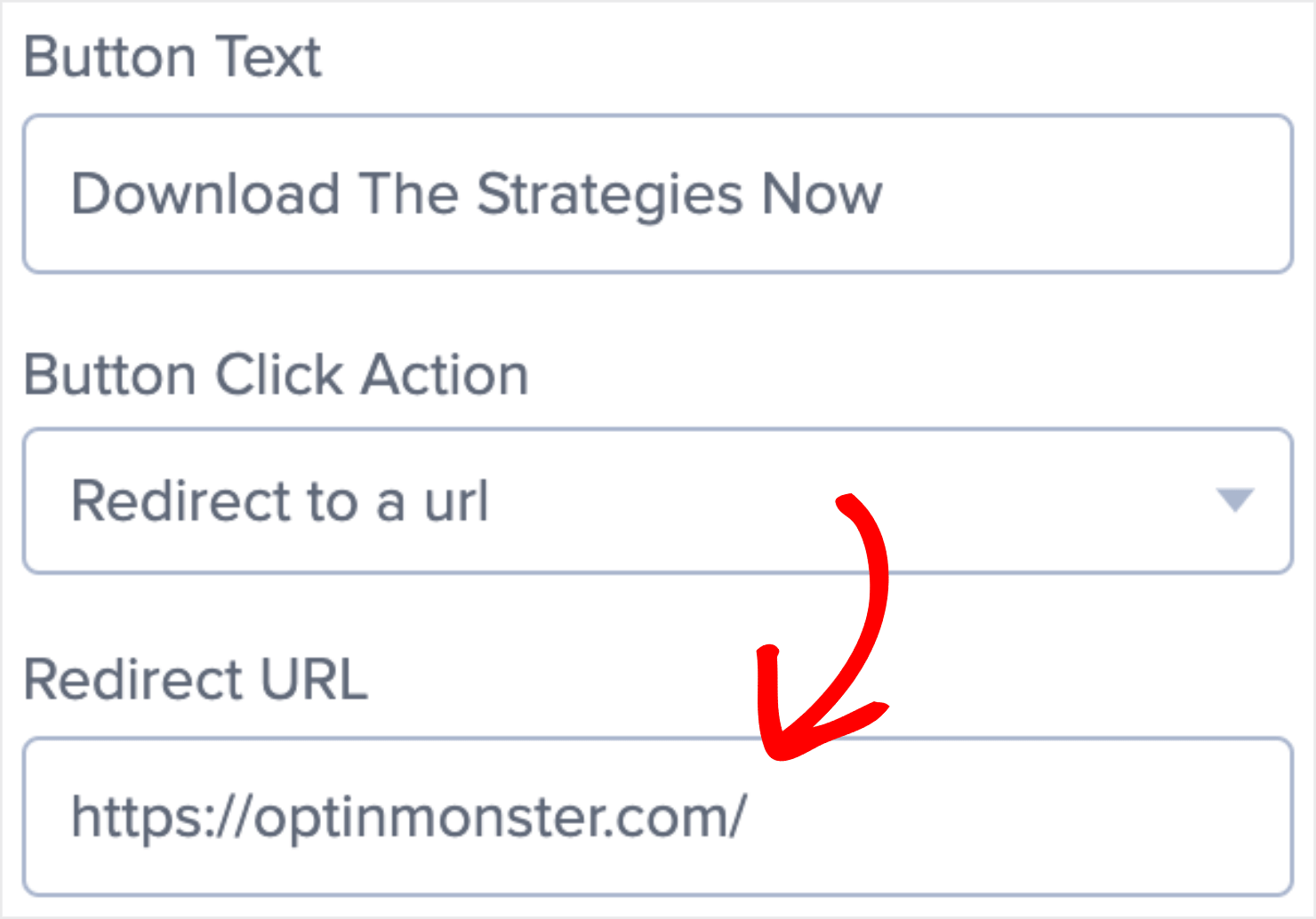 yes no_redirect url 2-min - OptinMonster should I use two step popup